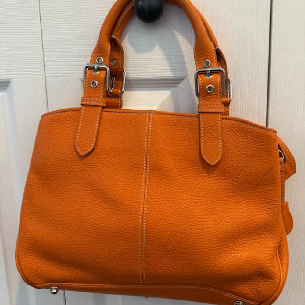 Vintage Dooney & Bourke Orange Leather Satchel
